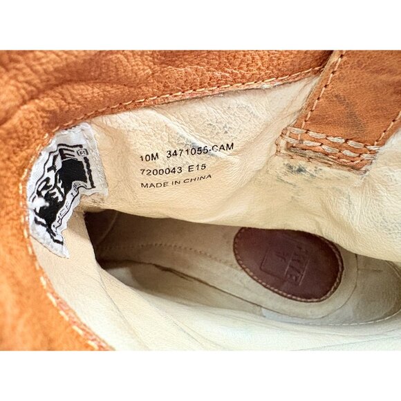 Frye Anna Shortie Tan Leather Western Mini Boot Womens Size 10 - Picture 12 of 16